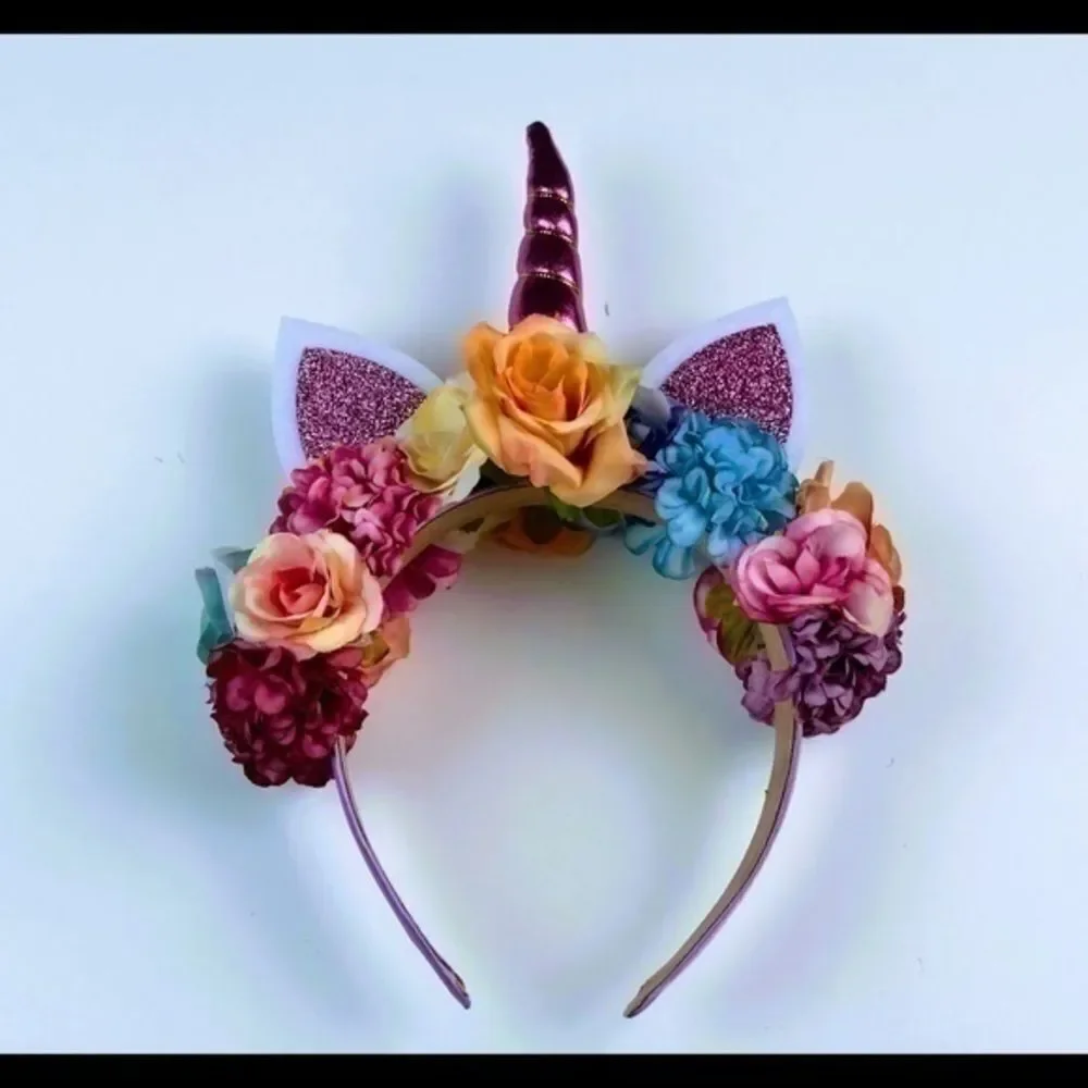 Cute & colorful Hand-crafted Unicorn flower crown